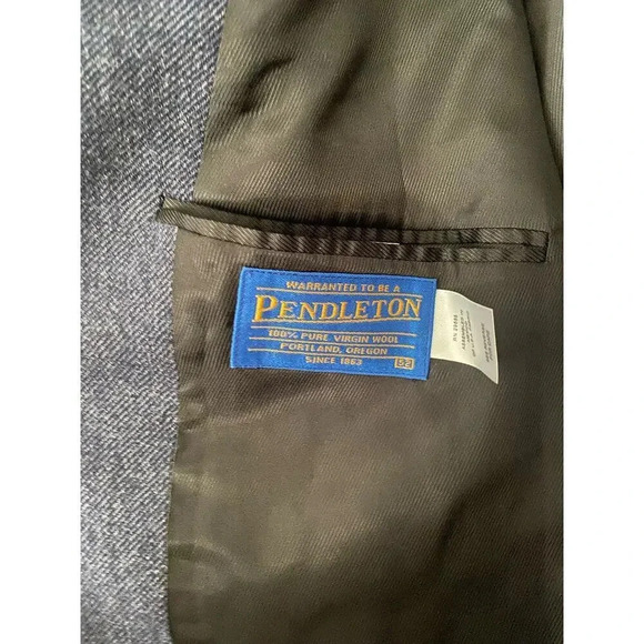 Pendelton Blue Wool Long Sleeves Button Front Blazer Coat Size 52 - Picture 3 of 6